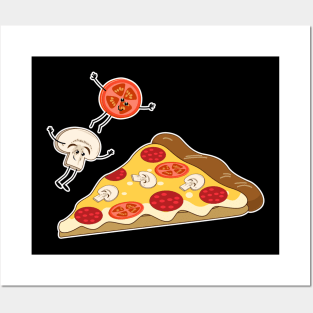 Jumping Pizza slice Posters and Art